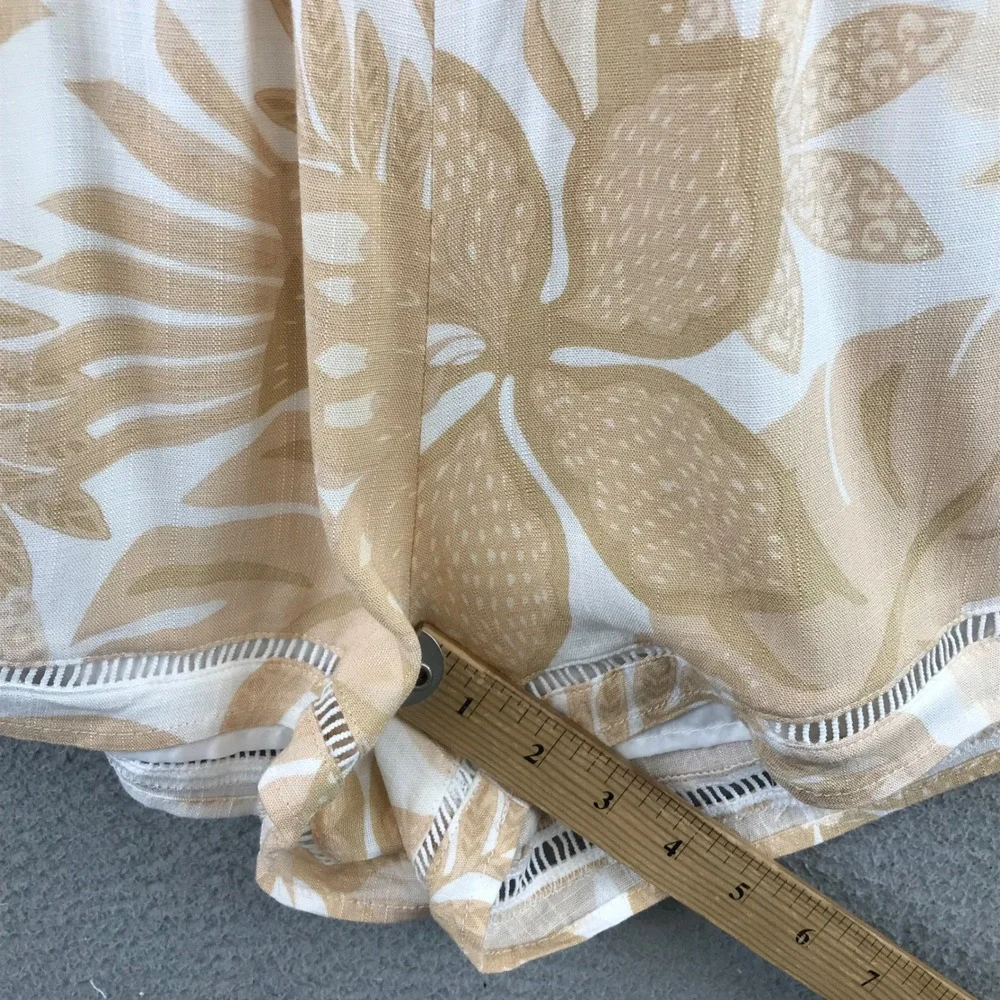 New PRIMP Sugarlips Tropical Leaf Print Halter Romper Tiered Ruffle Tie Waist M